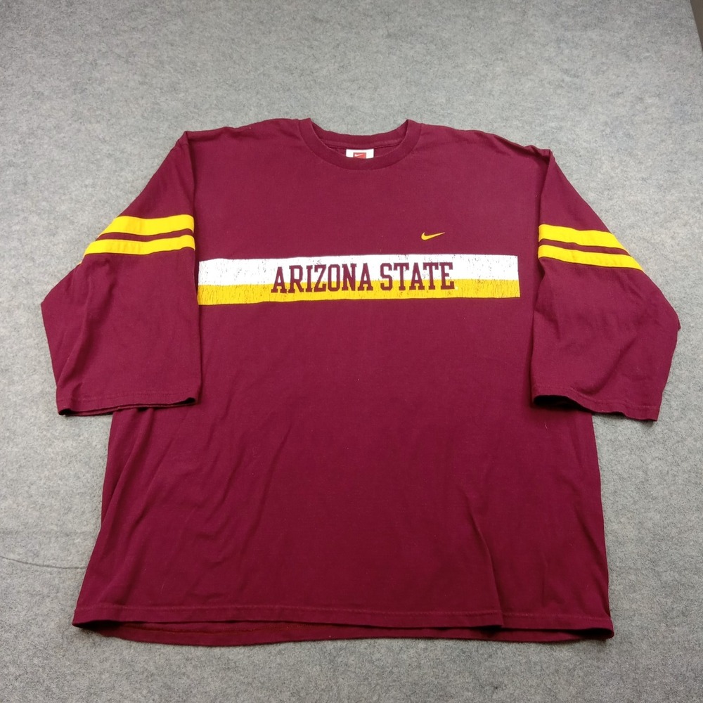 Arizona State Sun Devils Shirt Mens 2XL Red NCAA Football Nike Team Striped